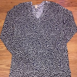 MICHAEL Michael Kors black and blue leopard print sweater